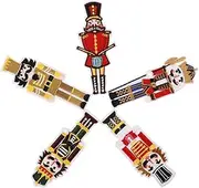 KONTONTY 5Pcs Nutcracker Soldier Iron Patches Decorative Cloth Embellishments for Clothing Bags DIY Projects Compact Repair Patches for Easy Application