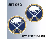 Buffalo Sabres Vinyl Sticker Decal Cornhole Set of 2 (17"x17")