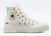 New Converse Valentine Hearts All Star Chuck Taylor Hi Top Platform Sneaker 8