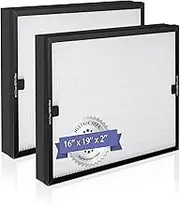 Popurure BD-AS-550 Air Scrubber Stage 2 Replacement Filter Compatible with BlueDri, VEVOR and Dri-Eaz Scrubber Air Purifier, for F301H, True HEPA H13 Filter of 16 x 19 x 2 inches（2 Pack）