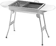 Stainless Steel Portable Travel Folding Barbecue BBQ Charcoal Grill with Legs - Lightweight, Foldable - for Camping, Picnic, Outdoor