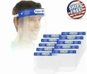 Full Face Shield Reusable Protection Cover Mask Face Eye Medical clear USA 2 pcs