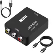 RCA to HDMI Converter, 1080P Composite CVBS AV Video Audio Black