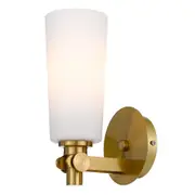 Delmar 1 Light Wall Light Antique Gold / Opal Matt - DELMAR WB-AGOM