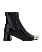 Prada Logo Plaque Zipped Boots 38 black