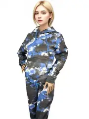 Cloudy Marble Tie Dye Hoodie & Sweatpants Set – Teen Sizes with a Fit for Adults