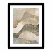 Gold Waves Canvas Framed Art