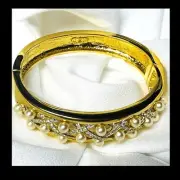Jackie O Jaqueline Kennedy Gold Tone Faux Pearl Bracelet Camrose & Kross JBK