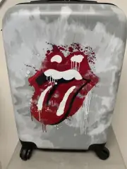 THE ROLLING STONES 19" Carry on Hardside Expandable Spinner Red Gray Tie Dye NWT