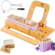 VEVOR Soap Cutter, 0-2 inch Adjustable Thickness, Bamboo Soap Slicer With Adjustable Stainless Steel Wire, Multi Handmade Soap Wire Cutter for Loaf, C