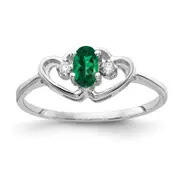 Solid 14k White Gold 5x3mm Oval Mount St. Helens AA Simulated CZ Ring