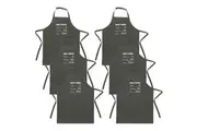 6x Splosh Fathers Day 90cm Polyester BBQ Timer Apron Cooking Grilling Bib Black