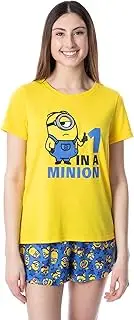 [INTIMO] Despicable Me Womens' Minions 1 In A Minion Sleep Pajama Set Short