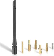 Bingfu Car Radio Antenna 19.5cm Flexible Rubber Short Antenna Replacement with 6 Adapters, Enhanced DAB FM/AM Signal Reception for Vehicle SUV Car Audio HD Tuner Head Unit Media Receiver Player
