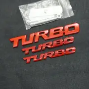 Red TURBO Metal 1x Big Matte Grille Emblem + + 2x Small Sticker Badge Decal Auto (for: Renault)