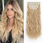 Blonde Hair Extensions for Women 4 PCS Double Weft Clip in Hair (20",Blonde)