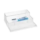 1x Crystal Clear 3 Tier Shelf Organiser Spice Jars Cosmetic Step Storage Rack