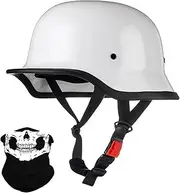 German Style Motorcycle Jet Helmet Half-Helmet Helmets ECE/DOT Approved Open Motorcycle Helmet Custom Scooter for Women Men Adults Open Motorcycle Helmet Half Helmet L,M(54-57CM)