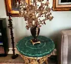 Green Malachite Random Stone Console Table, End Living Room Furniture