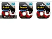 3 Pack Scotch Removable Poster Tape Roll 3M 109 Mounting Double Sided Adhesive