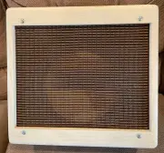 Rawcabs 1x8 5f1 cab with / oxblood grill fabric on speaker baffle