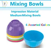 Dental VPS Impression Material Mixing Bowls, Medium, - 6/Bag, Assorted Colors