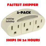 3-Outlet Grounded Tap Adapter w/Built-in Night Light -SHIPS IN 24 HOURS - 2 PACK