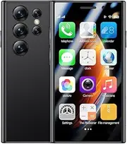 4G Mini Smartphone Unlocked 2GB +16GB Small Cell Phones, 3.0'' Quad Core/Dual SIM/Face Recognition (Black)