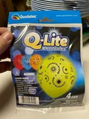 Qualatex Latex Balloons 4 ct 10" Q-Lite LED Multicolor New!!!