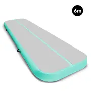 6m x 2m Air Track Tumbling Mat Gymnastics Exercise Grey Green