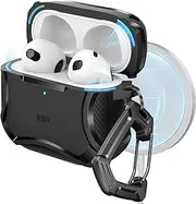 ESR for AirPods 4th Generation Case (HaloLock), Compatible with AirPods Case 4th Generation (2024), Compatible with MagSafe, Powerful Drop Protection, Magnetic Lid, Cyber Series, Black