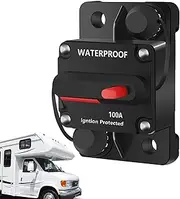 Audio Circuit Breaker, Manual Power Protect for Vehicle, 12-48V Circuit Breaker for Boat Trolling Motor Marine, Vehicles Audio Electronic Battery System
