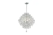Robin Modern Classic Hanging Chandelier Lamp Light Chrome Clear Large