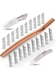Facial Razor With 20 Replacement Blades and Safety Cap Men women Beard Mustache