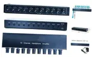 aux Mini Jack TRS 3.5 mm Input 1 in 10 Out Channel Headphone Amplifier Stereo
