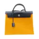 【二手名牌BRAND OFF】HERMES 愛馬仕 黃色 帆布 Herbag Zip 31 單肩包 銀扣 A刻