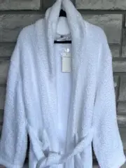 New $160 Kashwére Adult Unisex Seasonless Lightweight Robe, White, Large ( Wrong