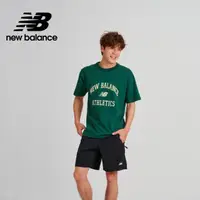 在飛比找momo購物網優惠-【NEW BALANCE】NB 親膚植絨學院風文字短袖上衣_