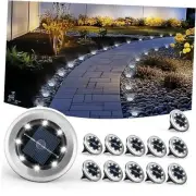 Mini Solar Ground Lights, 12 Pack Solar Powered Pathway 12 PACK Cool White