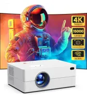 Mini Projector with WiFi and Bluetooth5.3 , Native 1080P 4K [Electric Focus]