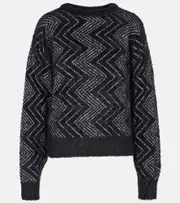 [Missoni] Missoni Zig Zag metallic knit sweater UK 6 black