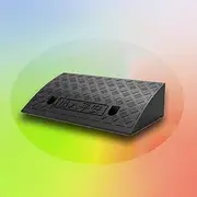MAEEHDNKM Portable Wheelchair Ramp, Heavy Duty Driveway Curb Ramps, Non-Slip Doorway Threshold Ramp Assmble Handicap Ramps, Plastic Stairs Steps Reducer Ramp(Black,50x27x12cm)