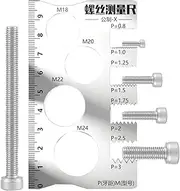 Thread Gauge,Screw Measuring Ruler | Space Saving Measuring Gauge Tool for Bit Bolt Nut Screw Craft Industry and Home Use