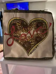Brighton Love Something Wonderful Sunflower Canvas Shopper Tote Beach Bag