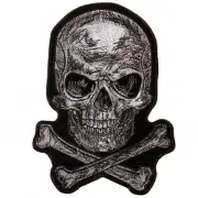 Scratch Skull Bones Embroidered iron on Sew on 4.0 Inch Patch