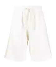 logo-tape cotton track shorts M White