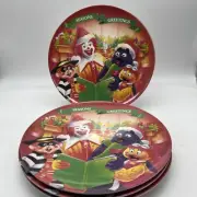 4 VINTAGE MCDONALD'S SEASON GREETINGS CHRISTMAS PLATES 1995 RONALD GRIMACE