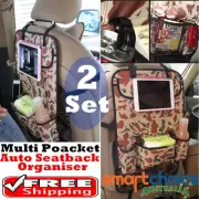 2x Waterproof Car Seat Back Organiser iPad Holder Foldable Seat Back Organiser