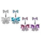 Belly Button Ring Bow 14G Stainless Steel Body Piercing Belly Piercing Jewelry