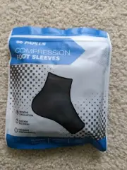 Paplus Compression Foot Sleeve. New in Package. 1 Pair. Black. Size Large